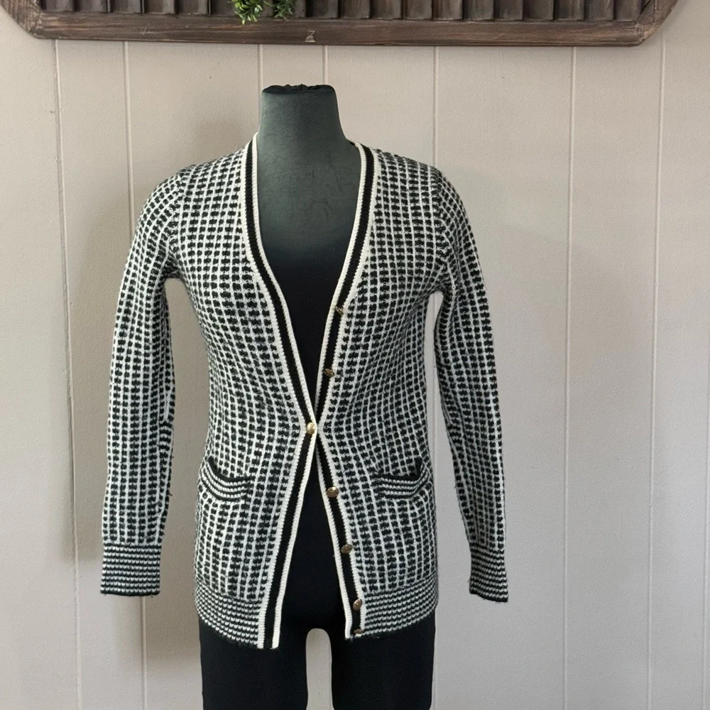 J. Crew • 100% Merino Wool Gold Button Cardigan Sweater - Picture 1 of 11